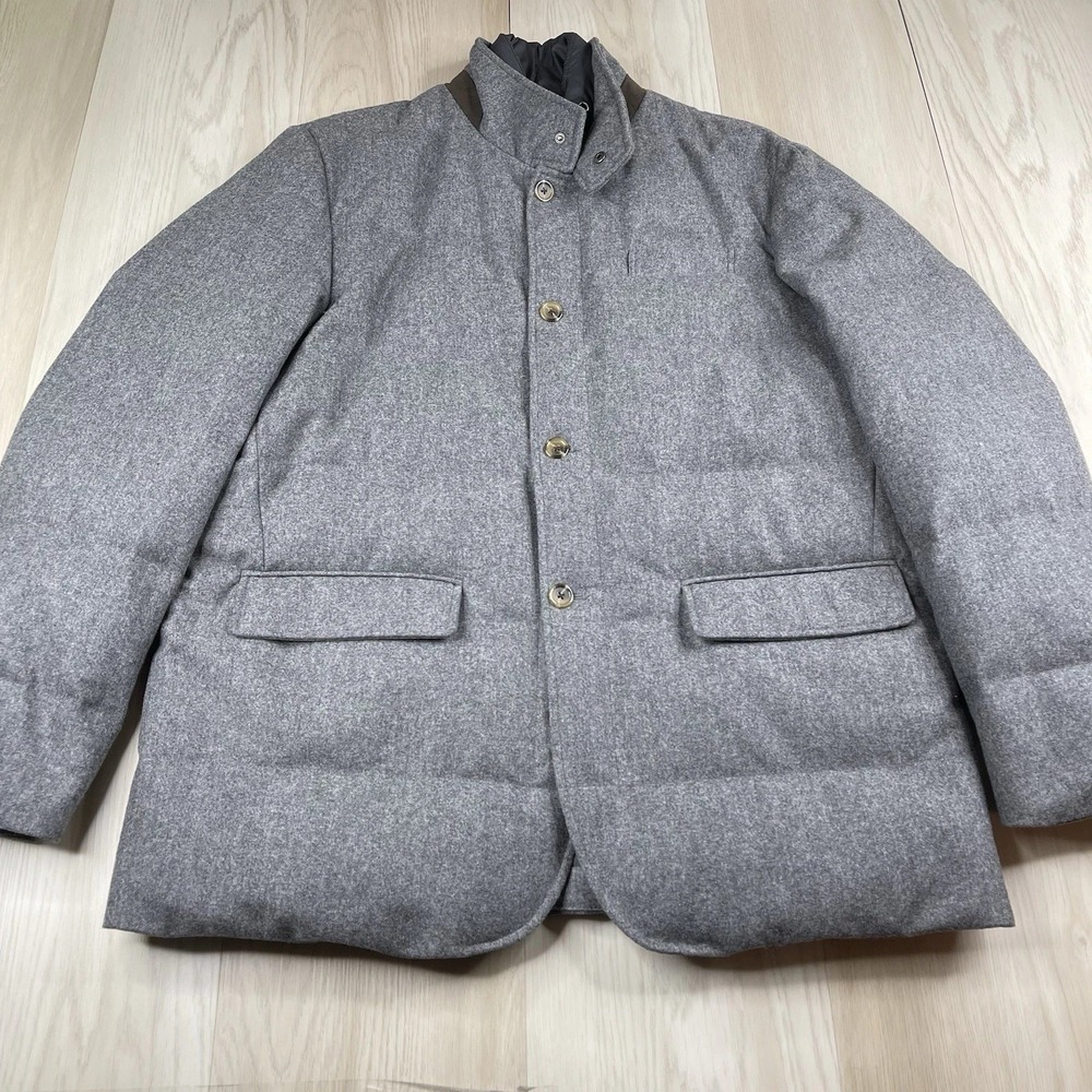 Brooks Brothers Duck Down Wool Parka Jacket Winter Coat Vitale Barberis Size 2XL